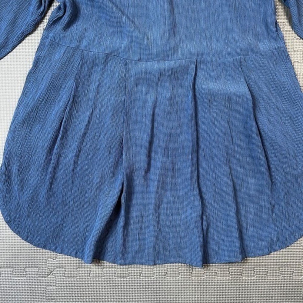 FLAX Tunic Top Blouse Womens M Medium Lagenlook Loose Fit Coastal Artsy Dress - Picture 10 of 12